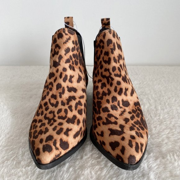 Women's Animal Print Leopard Pull-on Ankle Boot, Brown, Size 8 - Picture 2 of 7